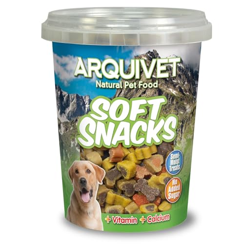 ARQUIVET Soft Snacks - Mix ossicini i e cuoricini - 300 gr - Snack per cani a forma di cuore - Snack per cani - Alimento complementare