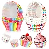 200 Pcs Rainbow Cupcake Liners Rainbow Mini Cupcake Line for Baking Cup Cupcakes for Baking Muffin Small Muffin Cups Candy Wrappers for Weddings Birthdays Anniversaries Parties Special Occasions
