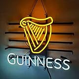 Guinness Neon Sign Light Real Glass Beer Bar Pub Party Shop Store Recreation Room Home Garage Wall...