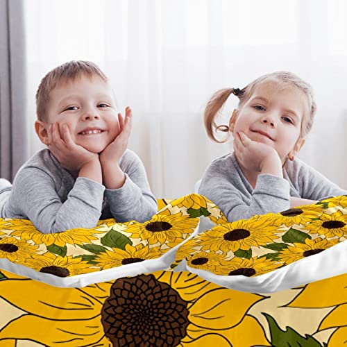 Housse de couette tournesol jaune avec 2 taies d'oreiller lit double - 3