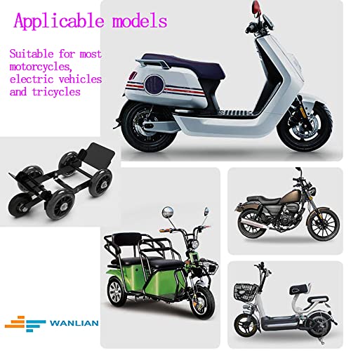 Image of WANLIAN Flat Tire Boosters,Motorcycle /Ebike /Tricycle Flat Tire Wheel Puller Booster 5 Wheels Trailer Electric Emergency Help Self-Rescue Traile(Wheels Color Random)