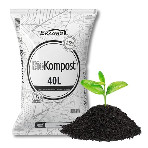 Ekagro Wurmhumus für Pflanzen | 100% Natürlich Humus Erde 40L | Organischer Wurmkompost | Regenwurmhumus Fördert Bodenstruktur und Wasserspeicherung | Universaldünger