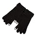 Unisex Winter Wool Soft Gloves Solid Color Touch Screen Thick Warm Knitted gloves (Black)