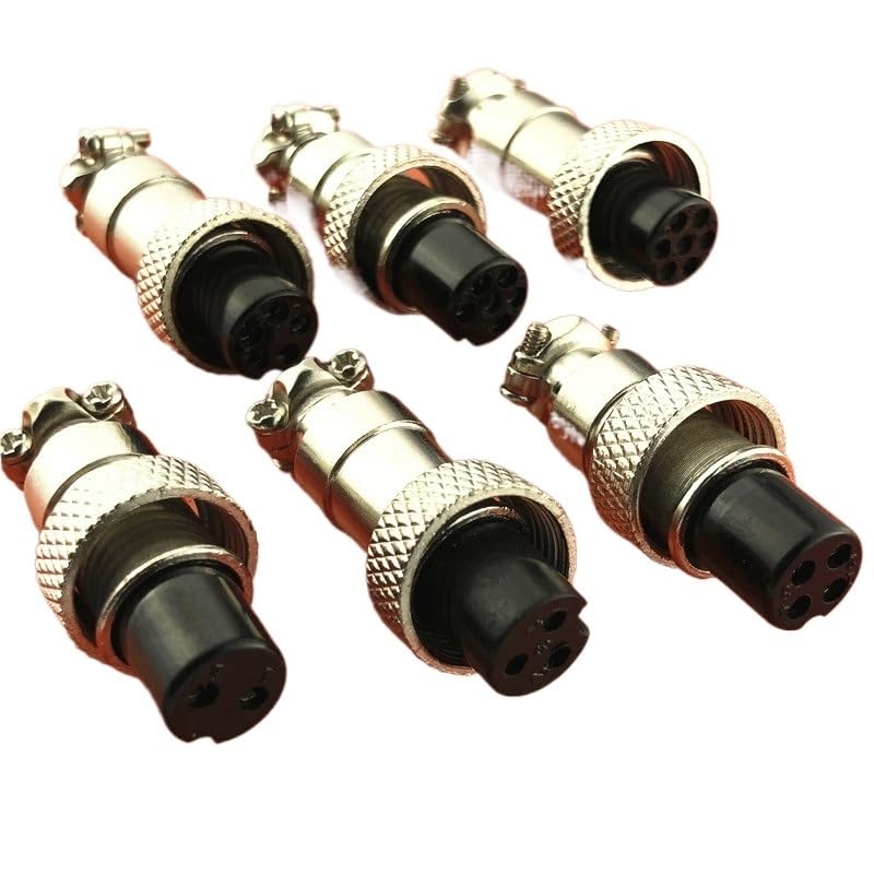 Conector Panel Hembra GX12 4 Pines 12mm miniatura 2