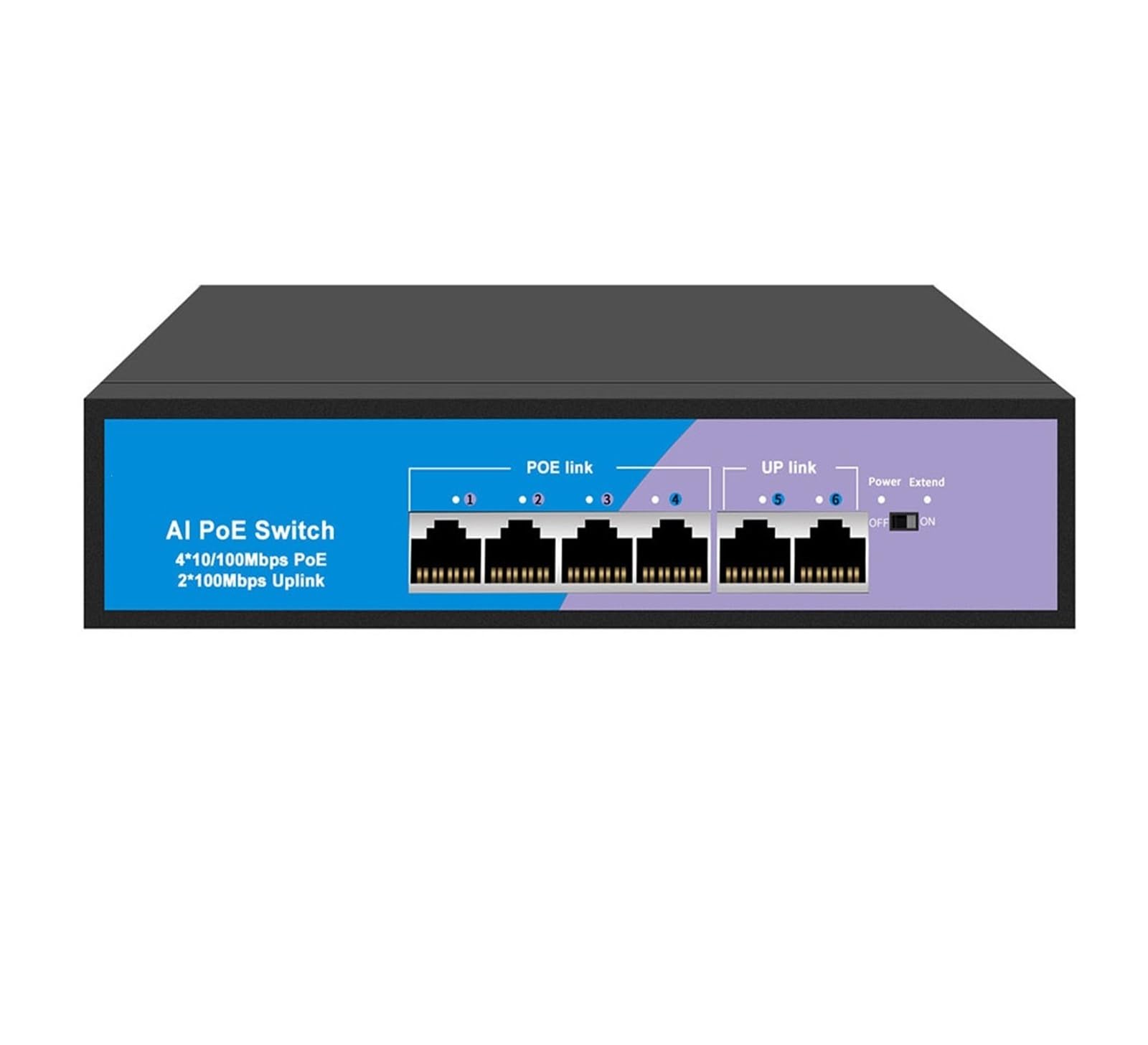 Commutateur Ethernet RJ45 4 ports commutateur réseau POE 48V avec port liaison SFP
