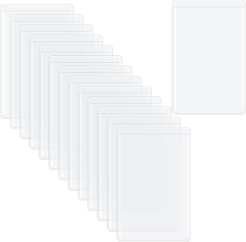 Fengek Paquete de 50 fundas transparentes para tarjetero, impermeables, con apertura lateral, fundas protectoras de PVC suave para tarjetas de
