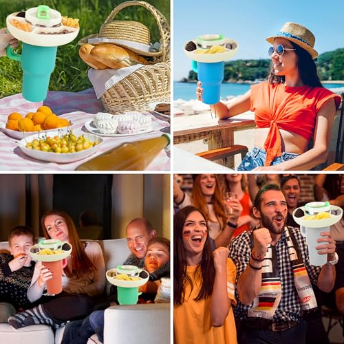 YUBIRD Anel de lanche para copo Stanley, bandeja de lanche para copo Stanley de 850 g, tigela de sil