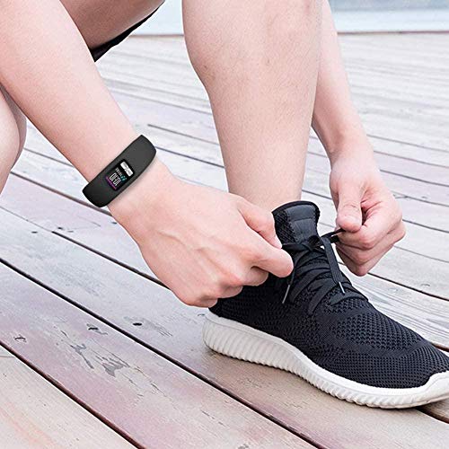 INF Replacement Wristband Compatible with Garmin Vivofit 4, Interchangeable Sports Watch Band, TPU/TPE, Black, Large - Image 4