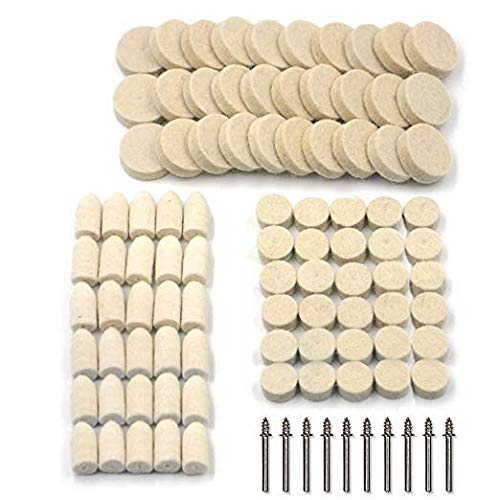 100Pcs Wool Felt Polishing Pad & Polishing Wheel, Kicpot Point & Mandrel Kit
