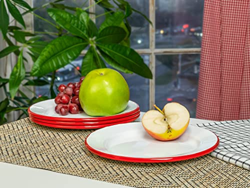 Red Co. Enamelware Classic Round Salad Plates #TOP29