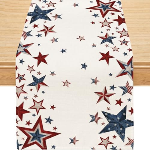 Siilues 4th of July Table Runner, 250 Anniversary USA Memorial Da...