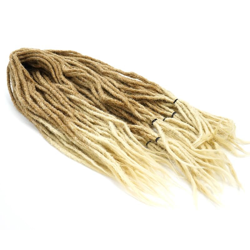 Supernova Hair 7 Packs Dreadlocks Extensions Ombre Blonde MT27/613# 22 Inch 6 Strands/Pack Handmade Dreadlock Crochet Hair Synthetic Fiber Hair Locs Crochet Hair for Women (22inch,7 Packs)