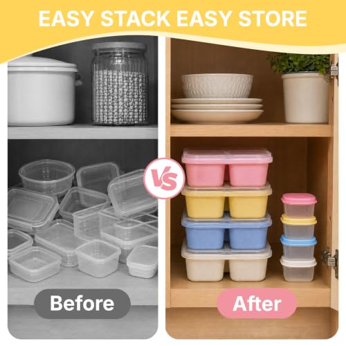 HestiaSnax 4 Pack Bento Snack Boxes, 4 Compartments, Wheat Straw | Reusable Food Storage for Kids & Adults, Includes 4 Sauce Cups, Meal Prep for School Office Travel - image 7
