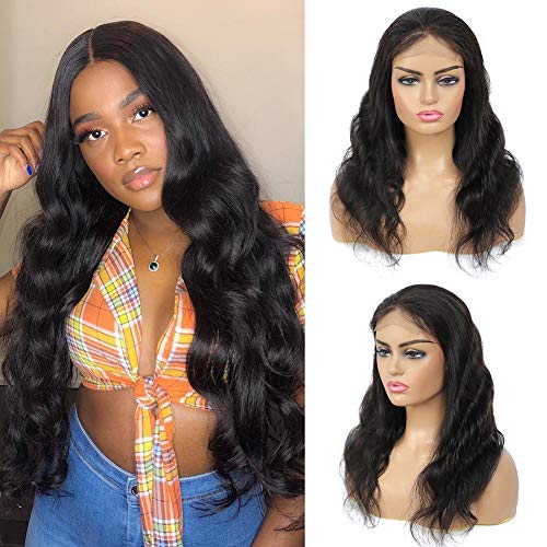 Lace Front Human Hair Wigs Pre Plucked with Baby Hair 150% Denisty 4x4 Brazilian Body Wave Lace Closure Human Hair Wigs for Black Women Natural Hairline Wigs (20inch, 4x4 Body Wave Lace Front Wigs)
