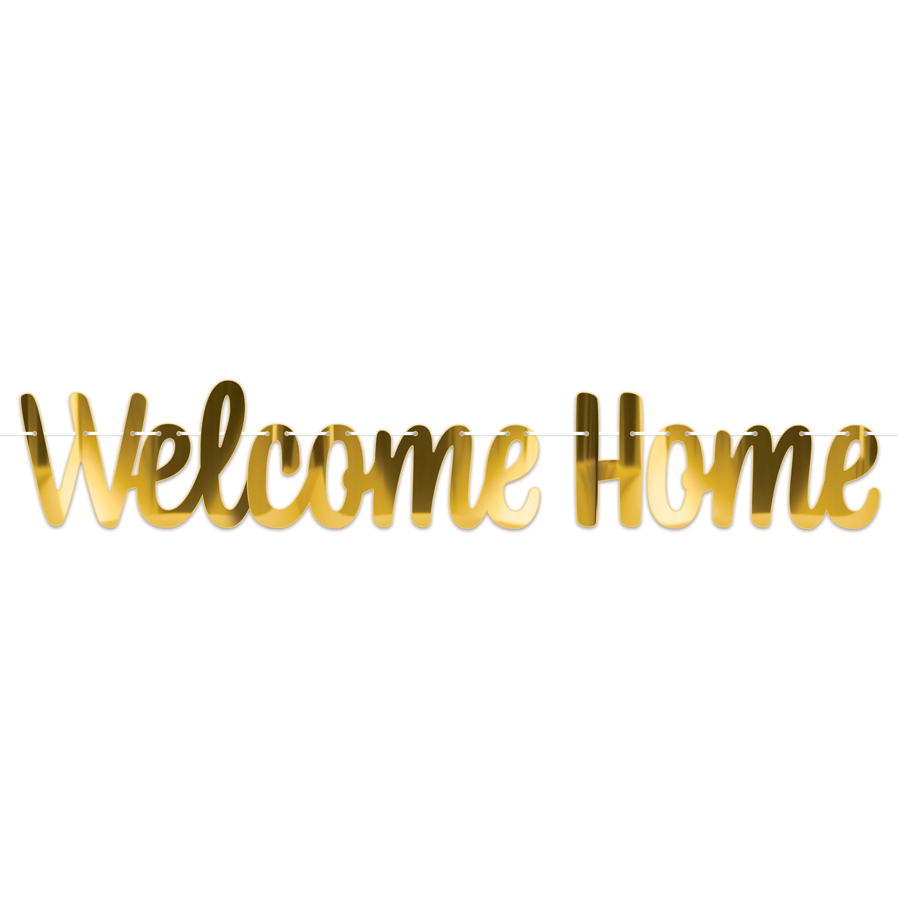 Banderole de bienvenue or pour fêter le retour d'un proche et les réunions de famille