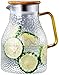 Czajniki Szklane dzbanki z pokrywką Borokrzemianowe dzbanki Pyrex Herbata/gorąca i zimna woda/mrożone wino kawa mleko i sok (2000ml)