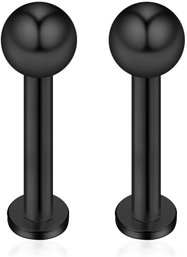 Ruifan 12PCS 14G Surgical Steel Labret Monroe Lip Ring Tragus Helix Earring Stud Piercing Jewelry - Image 3