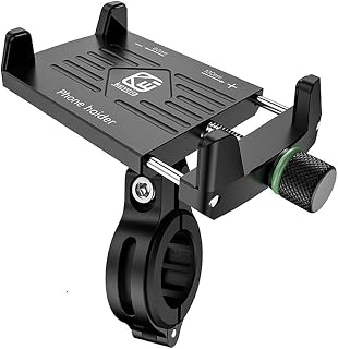 Bicycle Phone Holder Universal Bicycle and Motorcycle Handlebar Phone Mount, Adjustable Motorcycle Phone Holder Fit for 3.5"-6.5" Mobile Phones, Non-slip (Black)