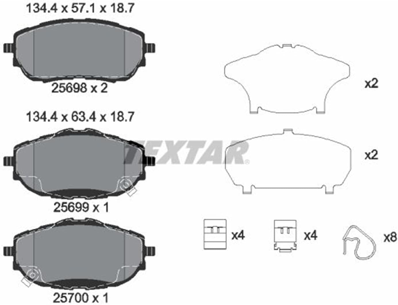 TEXTAR Original brake pad set, disc brake, front axle