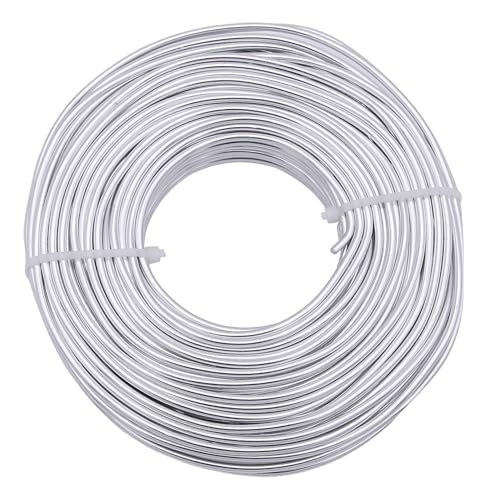 Uxney Aluminum Craft Wire,9 Gauge Silver Wire for Jewelry Making DIY Crafts & Floral Design, Soft Bendable Metal Wire