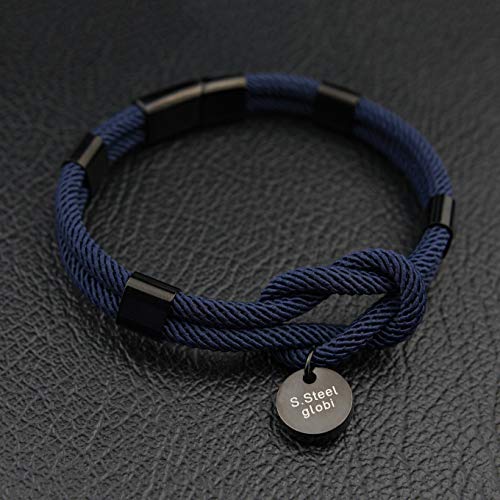 Image of globi Paracord Braided Rope Bracelet for Men Women | Lightweight Nautical Unisex Cuff Bracelet with Stainless Steel Magnetic Clasp