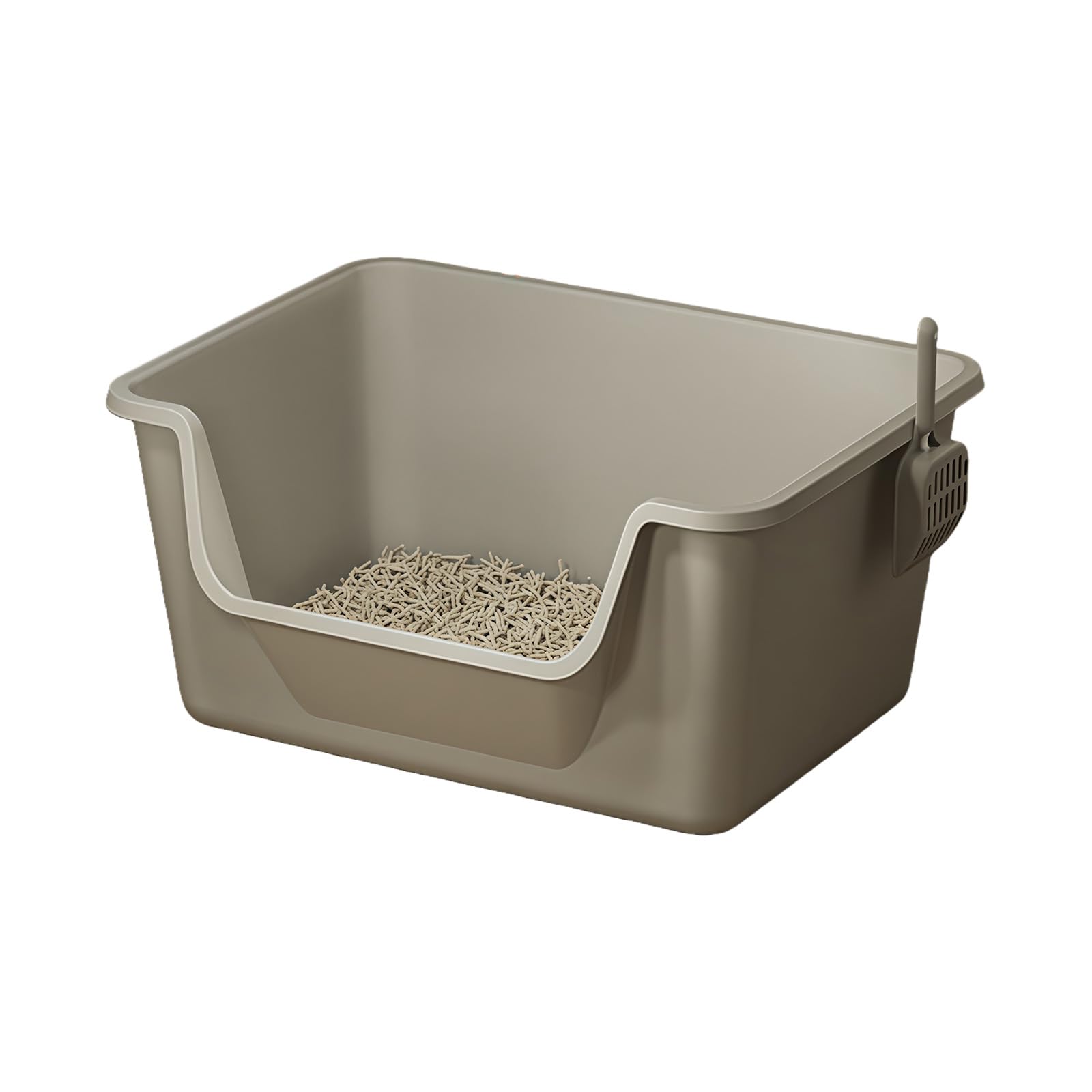 Caja de arena para gatos grande antisalpicaduras y fácil de limpiar