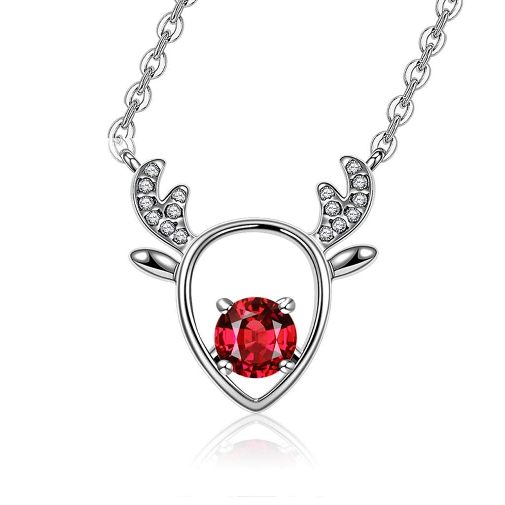 Pendant Necklace Garnet Jewels Heart 
