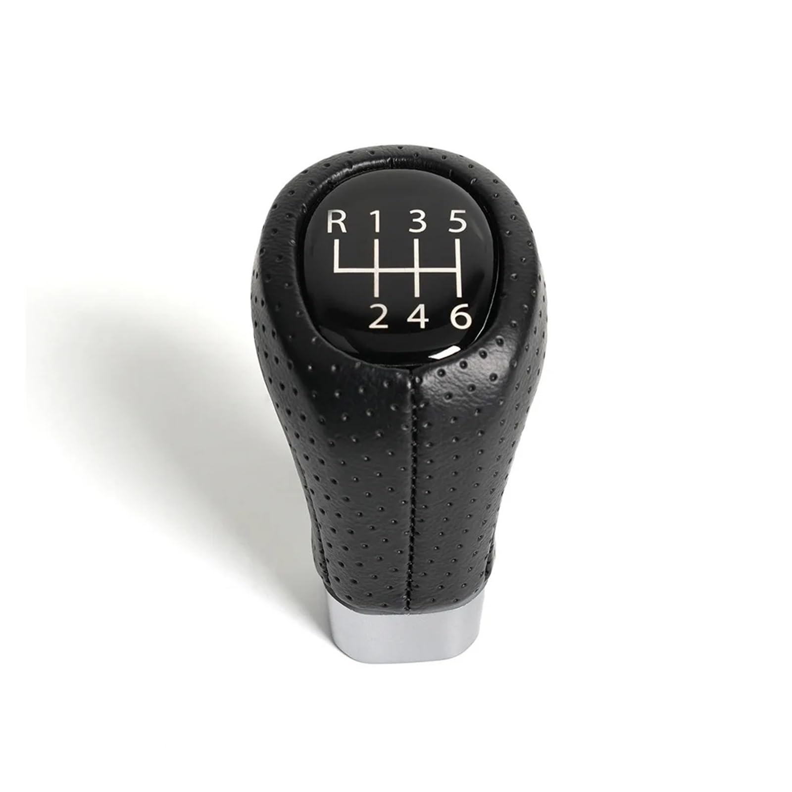 KUNYOS Leather Gear Knob for BMW F20 F22 F30 F32 F10 E81 E82 E90 E91 E92 5/6 Speed Black Gear Shift Knob Head Cover(6 Speed)