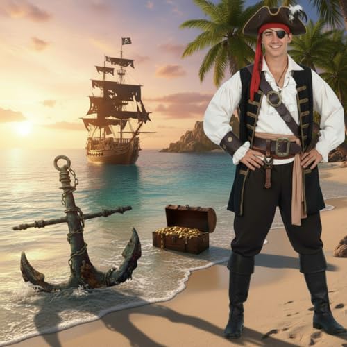 Image of DoubleFill 4 ft Anchor Cardboard Cutout Pirate Nautical Party Decorations Stand up Large Shipwreck Cruise Ship Hook Photo Props for Nautical Pirate Party Home Outdoor Decor