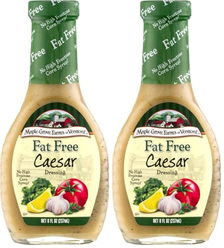 Maple Grove Dressing Fat Free Caesar, 8 oz (Pack of 2)