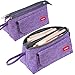 Produktbild Federmäppchen Kapazität Mäppchen mit 2 Großen Fächern Tasche Bleistift Beutel Halter Stiftetasche Griff Federtasche Stiftemappe Make-up Tasche mit HalterSchreibwaren Veranstalter für Schule(Lila)