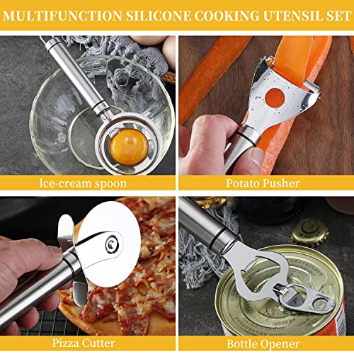35 Pcs Kithcen Utensils Set Cooking Utensils Set With Holder Silicone And Stainless Steel Utensils Set Kitchen Tool Set,Baking Set Kitchen Set Kitchen Gadgets Kitchen Tools Cookware Set #TOP6