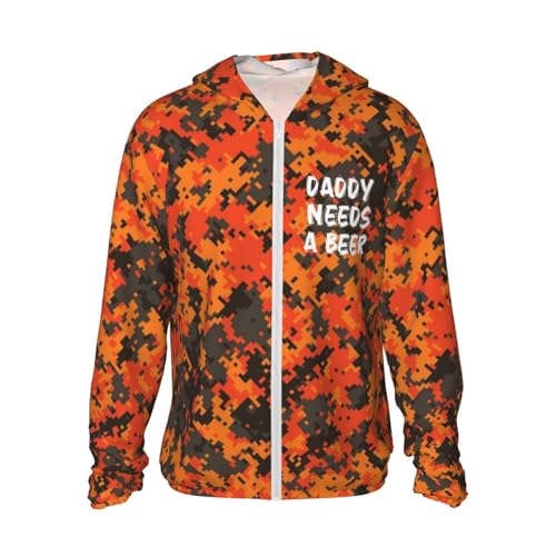Daddy Needs A Beer Men's Sun Protection Shirts with Zipper Women's Long Sleeve SPF Uv Shirt,