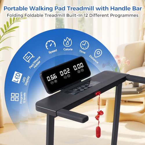 HevGlrm Walking Pad Treadmill with Handle Bar Review