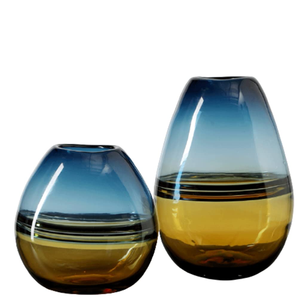 Ngdfgr As Known Fashion Hydroponic Flowers Vase,Gradient Glass Vases Creativity Hand Blown Swirl Glass Bulb Flower Vase Soft Decoration Art For Home Decoration (8),8