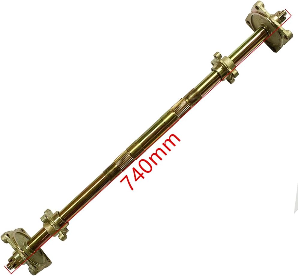 710/27.95In 740mm/29.13In Rear Axle Assembly Kit Rear Axle Sprocket Brake Disc Mount Wheel Hub For Motorcycle Auto Car 110cc-250cc UTV ATV Buggy 4-wheeler Bike Part (740mm/29.13In)