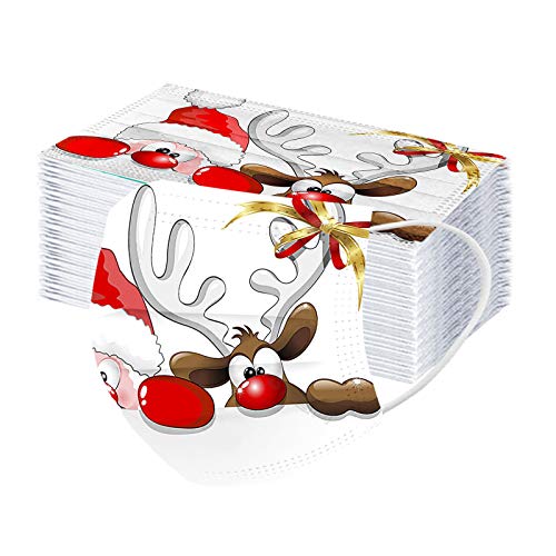 10/20/50 Stück Erwachsenen Weihnachten MundSchutz Einweghülle Bandana, Halstuch Atmungsaktiv Outdoor Anti-Staub Weihnachts Motiv Druck
