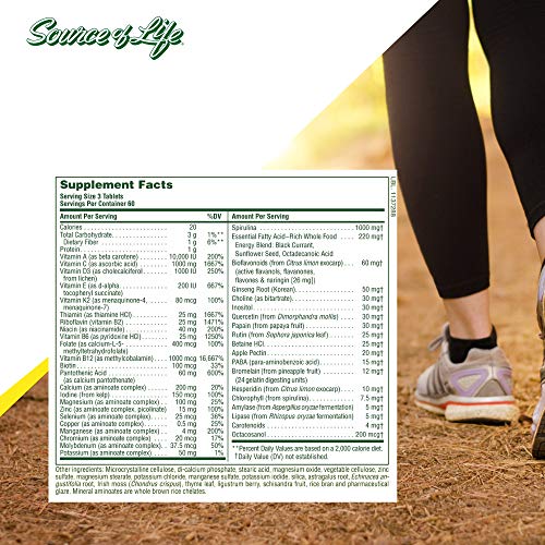 Naturesplus Source Of Life No Iron Tablets - 180 Vegetarian Tablets - Whole Food Multivitamin & Mineral Supplement, Energy & Immunity Booster- Gluten-Free - 60 Servings #TOP3