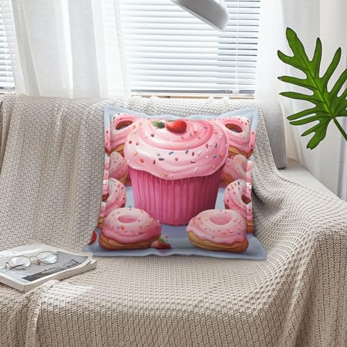 Housse de coussin similicuir de qualité supérieure rose 40x40 cm style moderne - 6