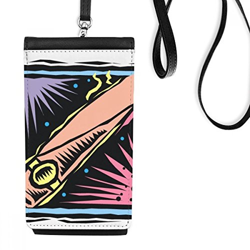 Cadeau porte-monnaie suspendu en cuir noir avec gravure artistique mexicaine unique