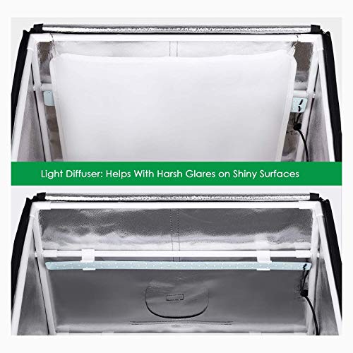Amzdeal Light Box for Photography 20in Brightness Adjustable Shooting Tent with LED Light 4 Backdrops (White Black Orange Grey)