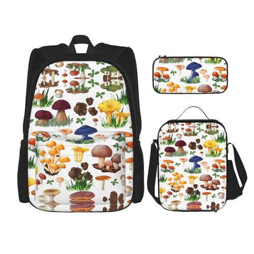 Sac à dos motif champignons japonais, le cadeau de rentrée idéal avec trousse