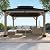 Cedar Wood Gazebo 10x12Ft Hardtop Gazebo, Outdoor Permanent Gazebo Pergola with Galvanized Steel Double Roof Pavilion for Patio Lawn Garden - Beverly Hills Serie