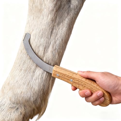 NUTIO Bot Egg Knife for Horses Stainless Steel Blade with Wooden Handle Horse Equine Tack Care Farrier Tool Precision Grooming for Bot Egg Removal