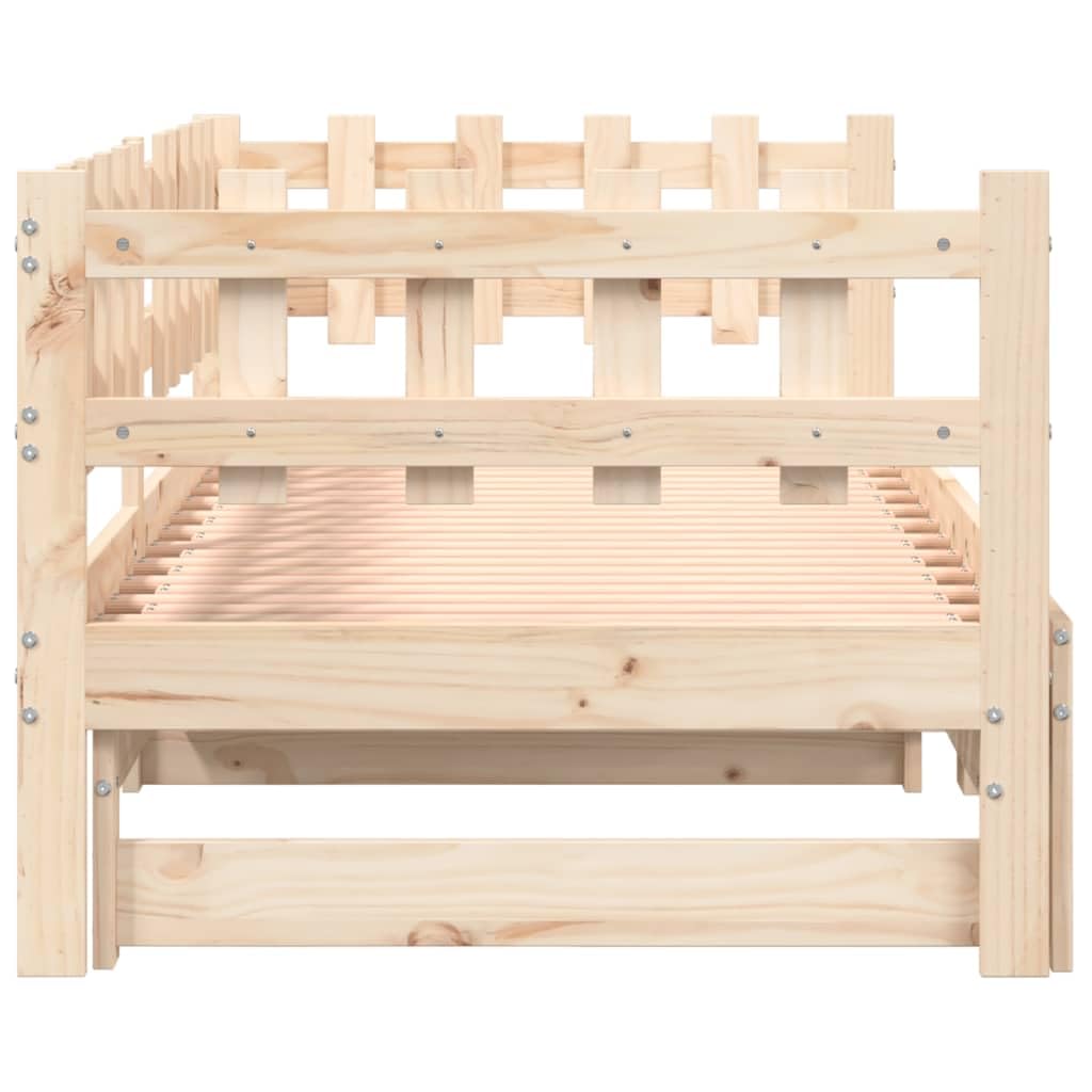 vidaXL Sofá Cama extraíble Madera Maciza de Pino 2X(90x200) cm