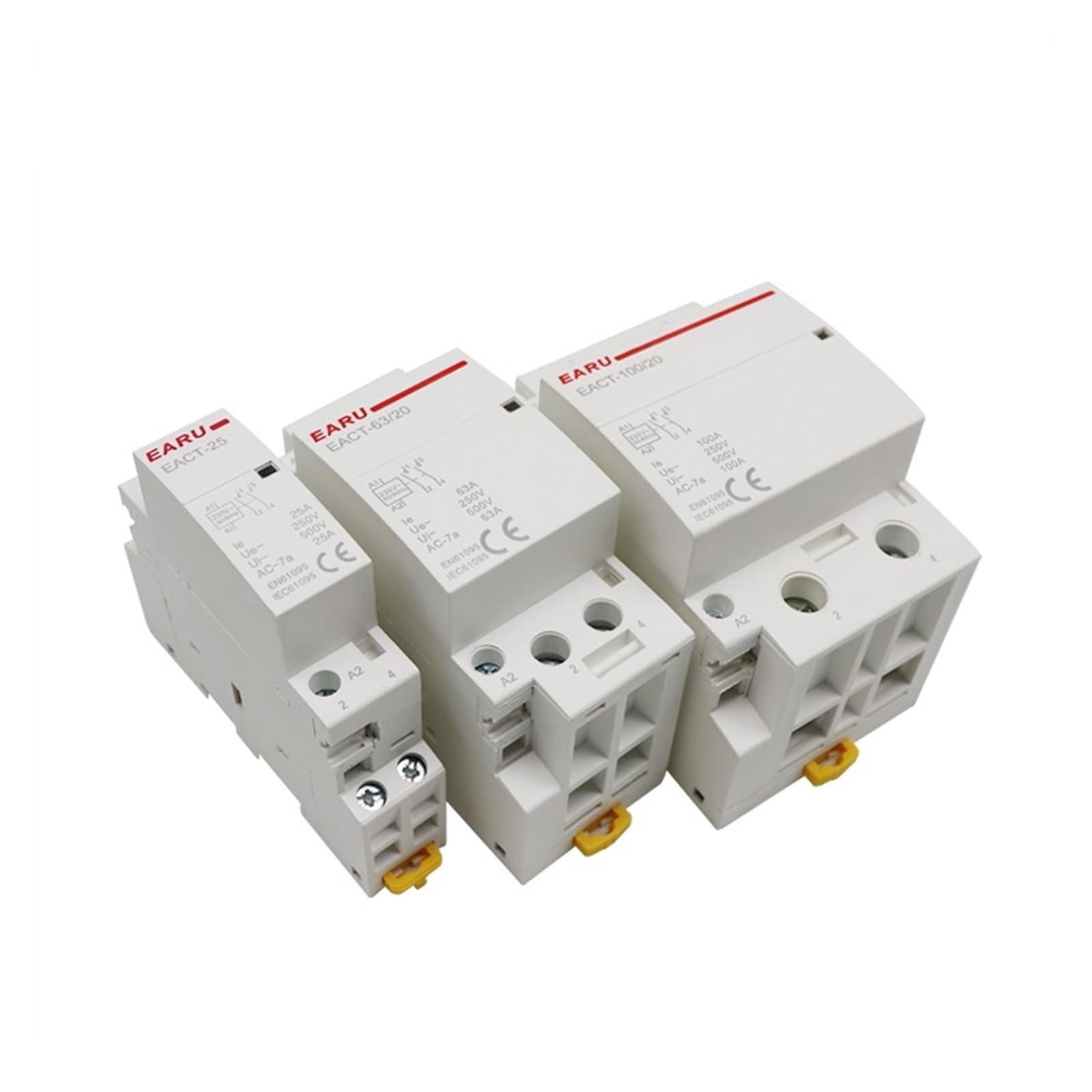 2P/4P 16-100 A AC 220 V DC 12 V/24 V 50/60 Hz Szyna DIN gospodarstwo domowe AC Modułowy stycznik Przełącznik Kontroler (2P-DC 24V, 25A_4NO)