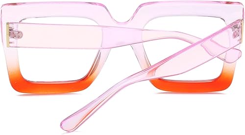 Miniatura 3 de NIDOVIX Gafas cuadradas de gran tamaño con bloqueo de luz azul para mujer, gafas de marco grande de moda, gafas de lectura para computadora
