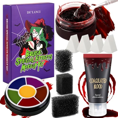 Zombie Makeup Kit, Narbenwachs SFX Halloween Makeup Kit, professionelle Spezialeffekte Makeup Kits für Prellungen, Zombies, Vampire, Wunden, Monster, Cosplay und Theatralische Bühne…