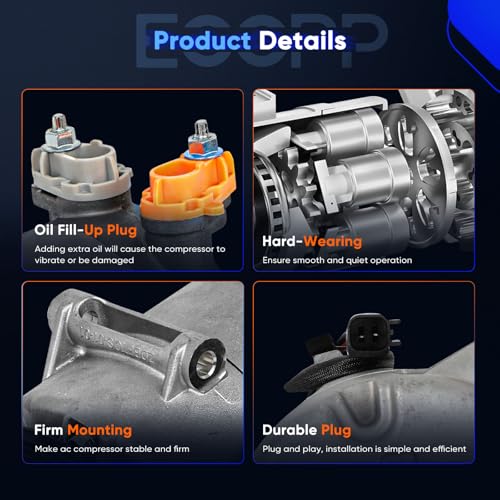 Image of ECCPP AC Compressor for Ford Transit-150 Transit-250 Transit-350 3.2L 2015-2019 AC Compressor with Clutch