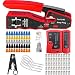 Produktbild MAYLINEE CAT5/CAT6/CAT7 Crimpstecker Kabel Netzwerk Werkzeug Set, RJ45/RJ11/RJ12 Crimp professionelles Crimpzange Tester Werkzeug, Enddurchgangsstecker(Rot)